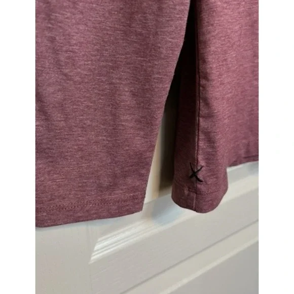 Cuts Curve Hem Pyca Pro Long Sleeve Henley Shirt Mens Purple Stretch Casual City - Picture 3 of 6